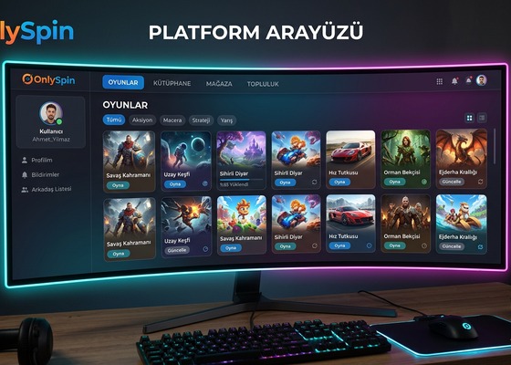 OnlySpin Platform Arayüzü Görüntüsü
